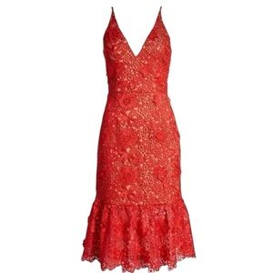 Dress the Population Scarlet Lace Midi Dress